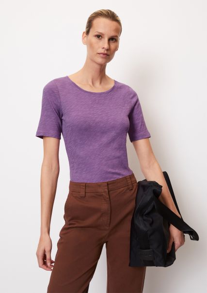 Wild Lilac T-Shirts Locatie Dames T-Shirt Van Slub Jersey Regular Van Zuiver Organic Cotton