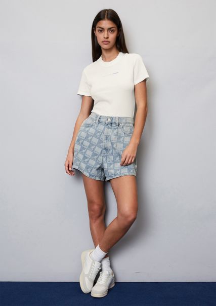 Mo'pd X Kangol T-Shirt Slim Van Een Elastische Mix Met Organic Cotton Egg White Dames T-Shirts Hoge Kwaliteit