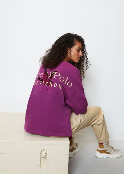 Mo'p X Chevignon Sweatshirt Relaxed Met Logoborduursel Aan De Achterkant Promotie Dames Juicy Berry Sweaters