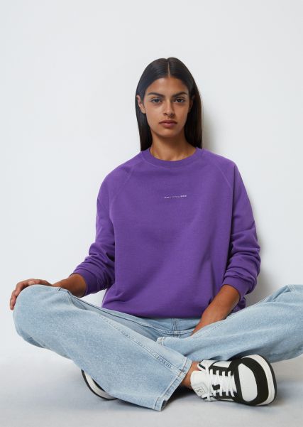 Dames Sweaters Sweatshirt Met Logo Relaxed Met Zacht Geruwde Binnenkant Kwaliteit Active Purple