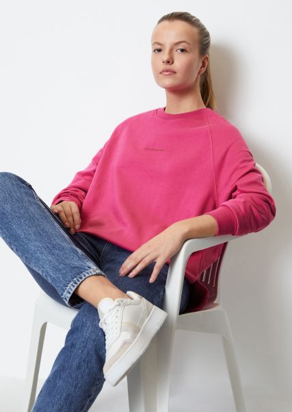 Sweaters Dames Sweatshirt Met Logo Relaxed Met Zacht Geruwde Binnenkant Certificering Fresh Fuschia