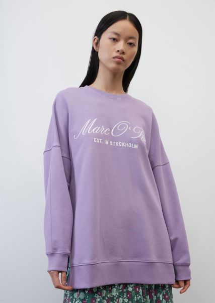 Sunbleached Purple Aanpasbaarheid Dames Oversized Sweatshirt Van Zuiver Organic Cotton Sweaters