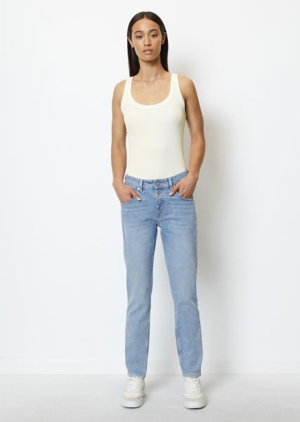 Degelijk Jeans Light Stretch Authentic Wash Dames Jeans Model Theda Boyfriend Van Authentiek Denim Met Stretch