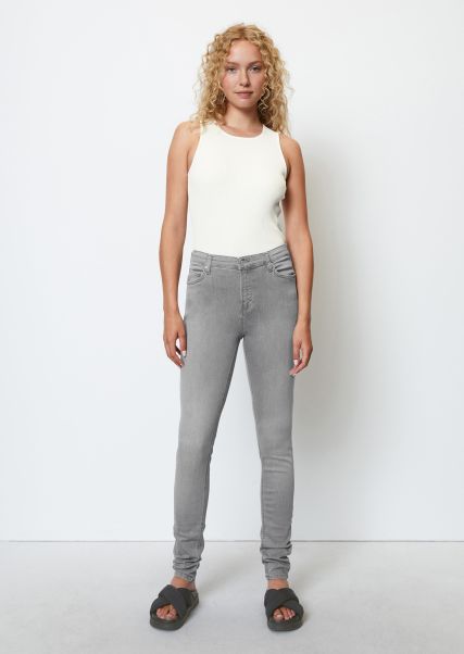 Jeans Model Kaj Skinny High Waist Gemaakt Van Elastische Organische Katoenmix Jeans Multi/Bleached Vintage Grey Ontwerp Dames