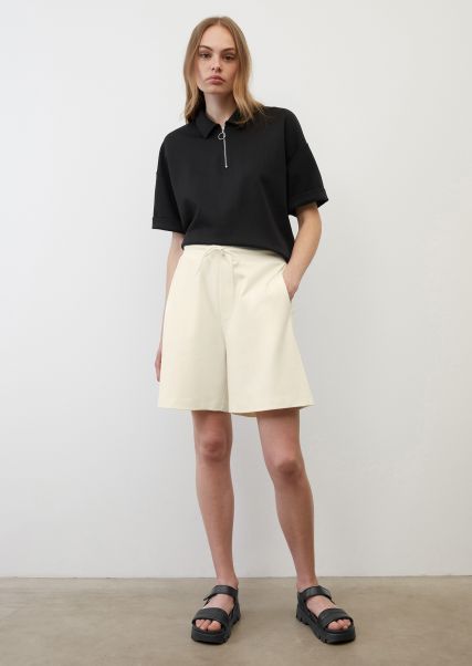 Dames Short Van Interlock-Jersey Van Elastisch Organic Cotton White Blush Shorts Verkopen