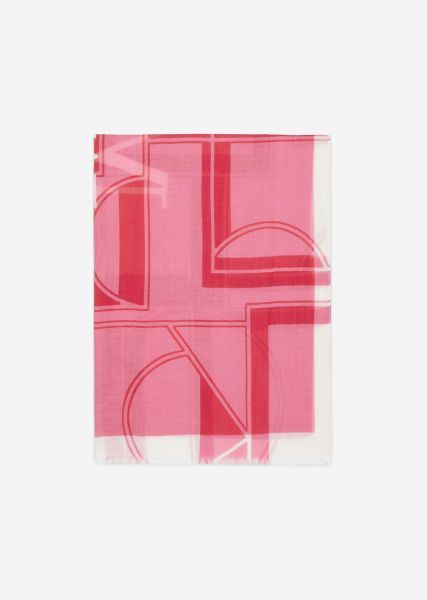 Sjaals Sjaal Met Allover Print Met Tencel™ Lyocell Multi/Rose Pink Dames Detailhandelaar