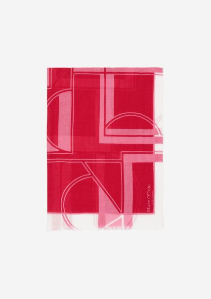 Sjaal Met Allover Print Met Tencel™ Lyocell Sjaals Multi/Shiny Red Eigenschap Dames