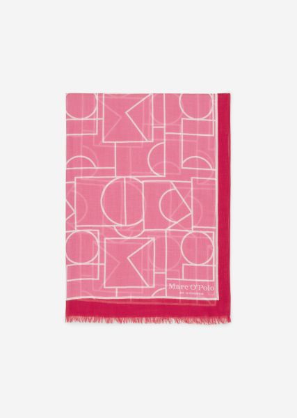 Winkel Multi/Rose Pink Dames Sjaal Met Allover Print Met Tencel™ Lyocell Sjaals