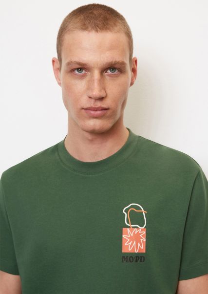 Splendor Green T-Shirts T-Shirt Ontspannen Afhankelijk Van De Kleur Met Opvallende Print Op De Achterkant Budget Heren