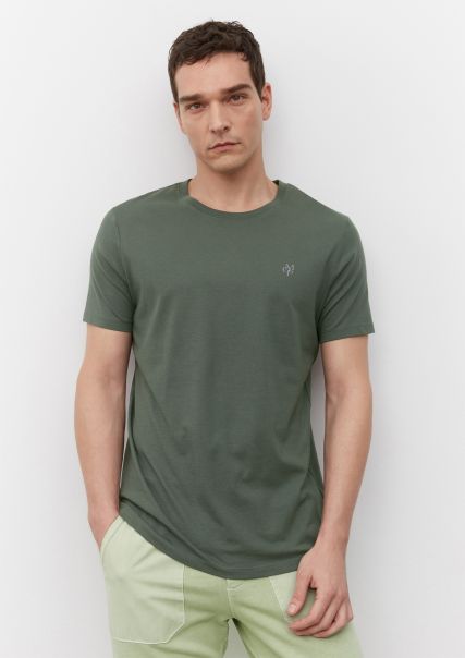 Heren T-Shirts Modern Mangrove T-Shirt Met Ronde Hals Regular Van Zuiver Organic Cotton