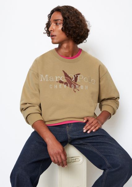 Exclusief Mo'p X Chevignon Sweatshirt Relaxed Gemaakt Van Puur Biologisch Katoen Sweaters Heren Stone Hearth
