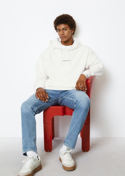 Egg White Sweaters Heren Sweatshirt Met Capuchon Oversized Met Coole Print Op De Achterkant Populariteit