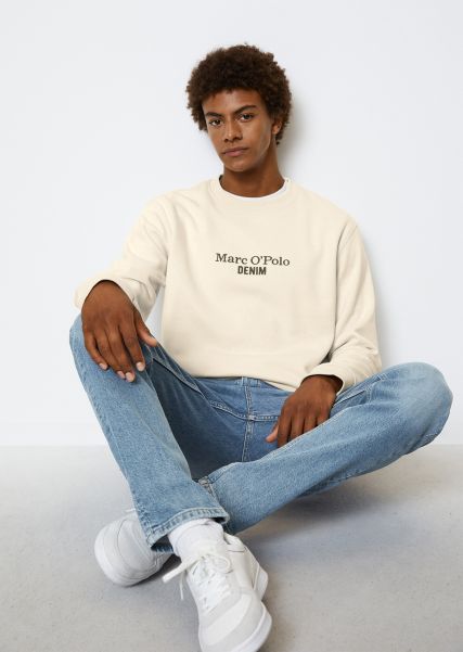 Kwaliteit Sweaters Heren White Blush Dfc Sweatshirt Relaxed Met Logo Op De Borst