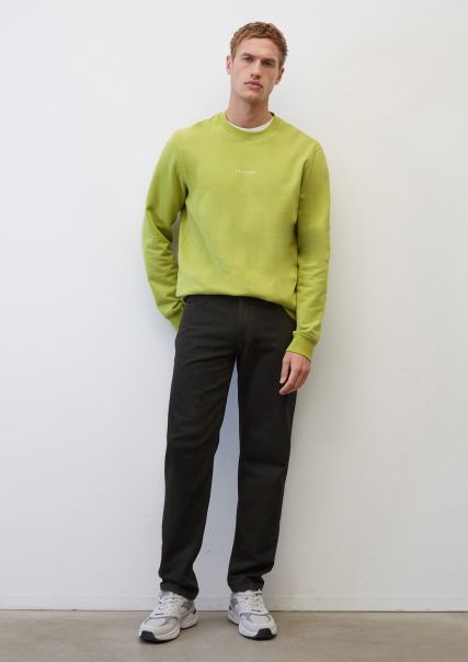 Sweater Normaal Gemaakt Van Puur Biologisch Katoen Modern Acid Green Sweaters Heren