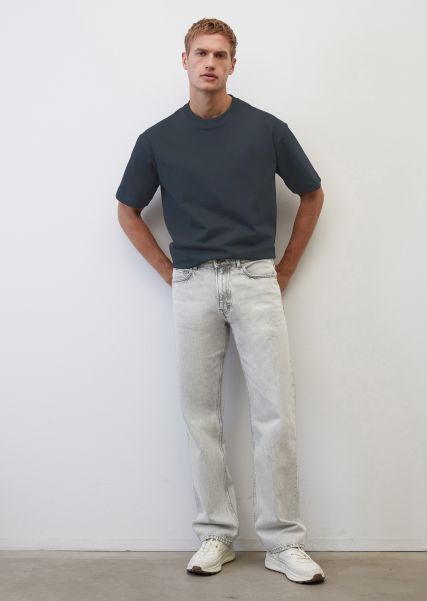 Authentic Light Grey Wash Jeans Jeans Model Ronneby Straight Gemaakt Van Puur Biologisch Katoen Heren Goedkoop