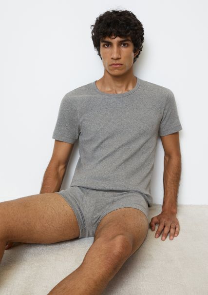 Grey Ondergoed Heren Fijn Geribd T-Shirt In Set Van 2 Op Maat Gemaakt