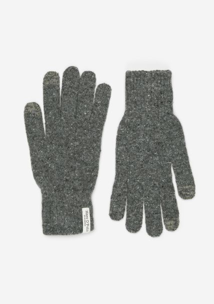 Handig Graphite Grey Melange Wol New Heren Gebreide Handschoenen Gemaakt Van Een Zachte Scheerwolmix