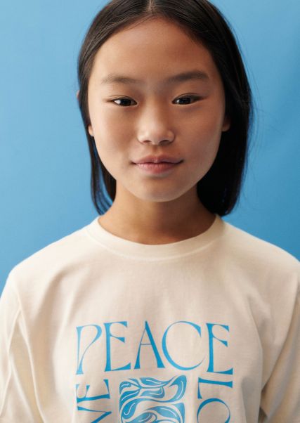 Girls Chalky Sand Verkopen Teens Girls T-Shirt Met Print Gemaakt Van Puur Biologisch Katoen Junior