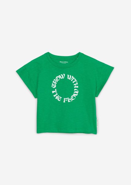 Teen Girls T-Shirt Van Zachte Slub Jersey Junior Girls Vivid Green Flexibiliteit