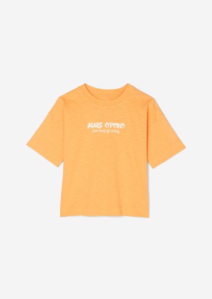 Junior Teen Girls T-Shirt Gemaakt Van Zacht Biologisch Katoen Girls Gebruiksvriendelijk Soft Orange