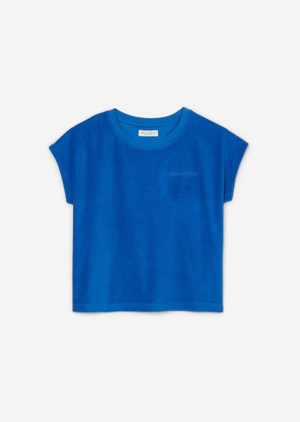 Girls Uniek Azur Blue Junior Kids Girls Frotté T-Shirt Gemaakt Van Puur Biologisch Katoen