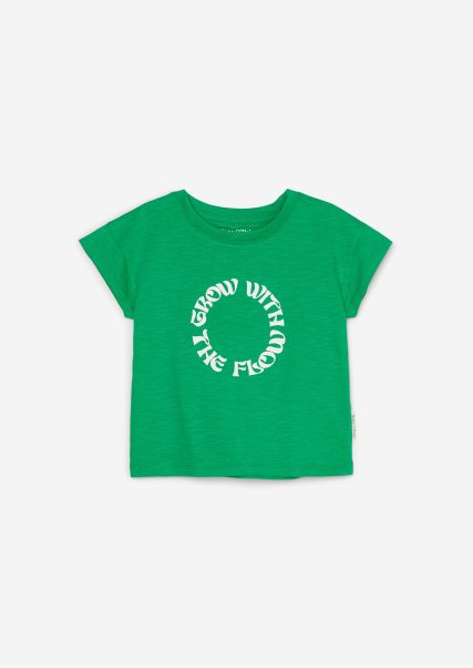 Vivid Green Girls Junior Kids Girls T-Shirt Van Zachte Slub Jersey Stijlvol